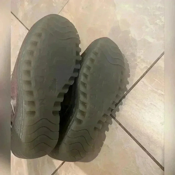 Fly London Yone Brown Suede Peep Toe Wedges - Picture 4 of 5